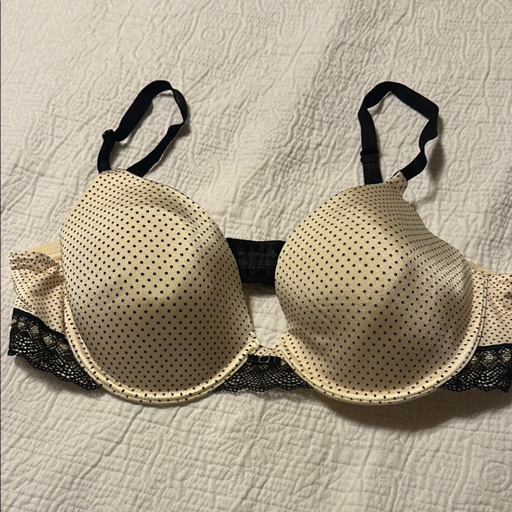 Polka Dot Lace Trim Bra